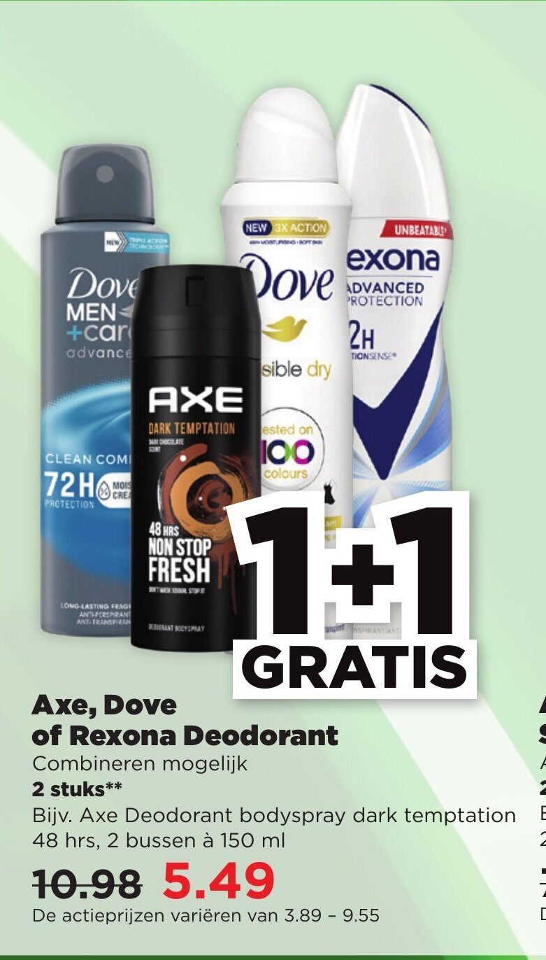 Axe Dove Of Rexona Deodorant Aanbieding Bij PLUS