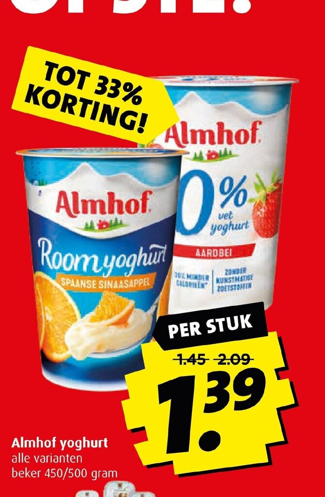 Almhof Yoghurt Alle Varianten Beker 450 500 Gram Aanbieding Bij Boni