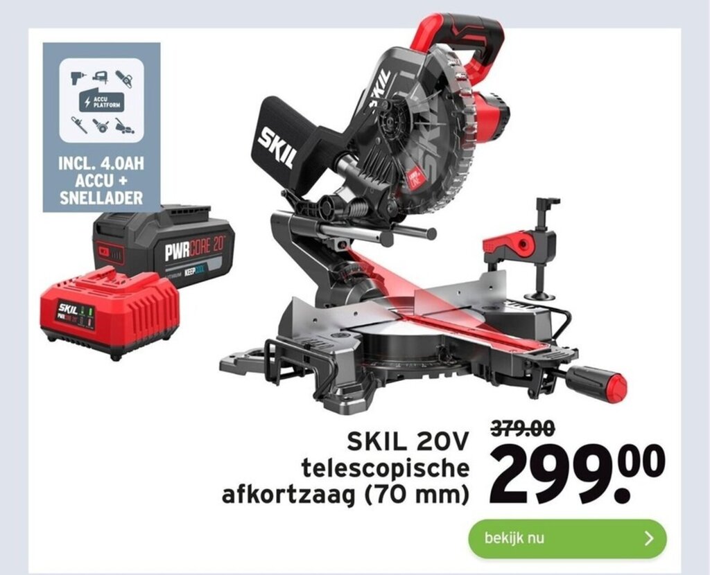 SKIL 20V Telescopische Afkortzaag 70 Mm Aanbieding Bij GAMMA