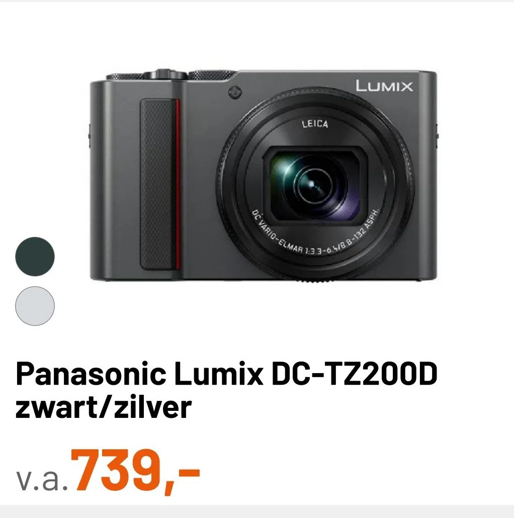 Panasonic Lumix Dc Tz200d Zwart Zilver Aanbieding Bij Kamera Express