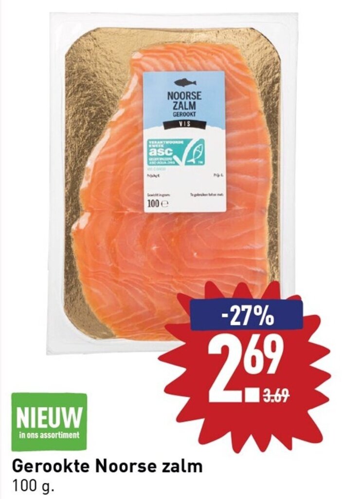 Gerookte Noorse Zalm 100 G Aanbieding Bij ALDI