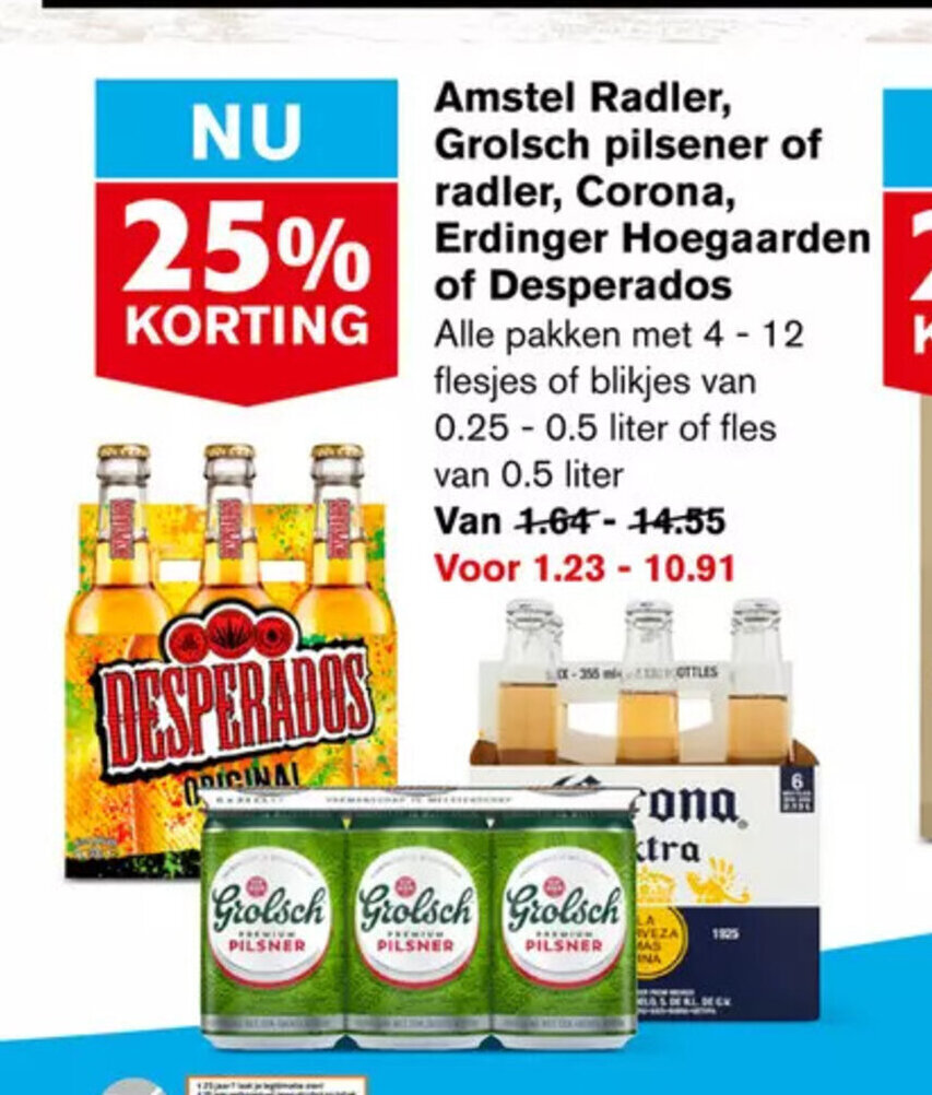 Amstel Radler Grolsch Pilsener Of Radler Corona Aanbieding Bij Hoogvliet