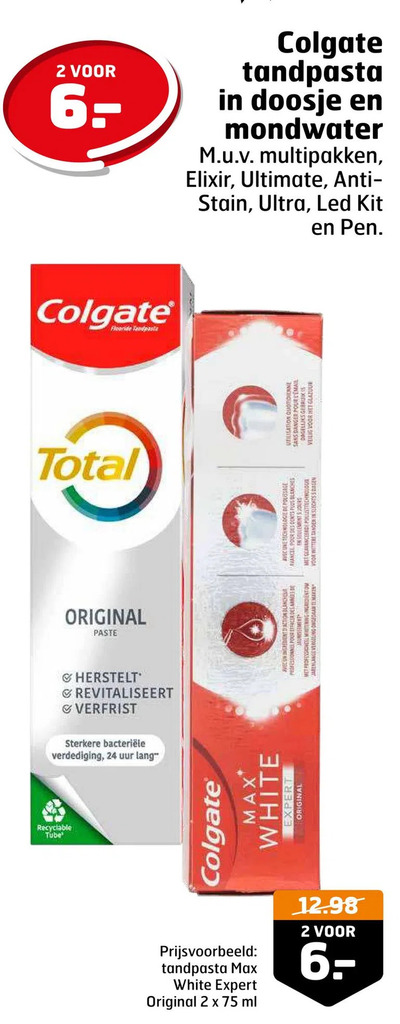 Colgate Tandpasta In Doosje En Mondwater Aanbieding Bij Trekpleister