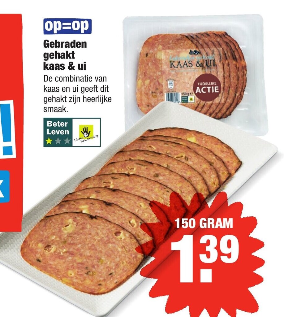 Gebraden Gehakt Kaas Ui 150 Gr Aanbieding Bij ALDI