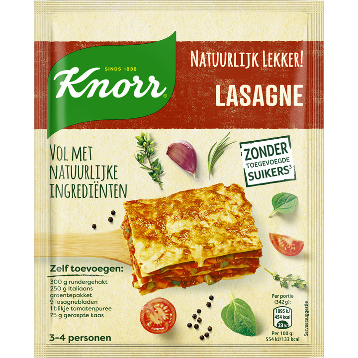 Knorr Natuurlijk Lekker Maaltijdmix Lasagne 43g Aanbieding Bij Jumbo