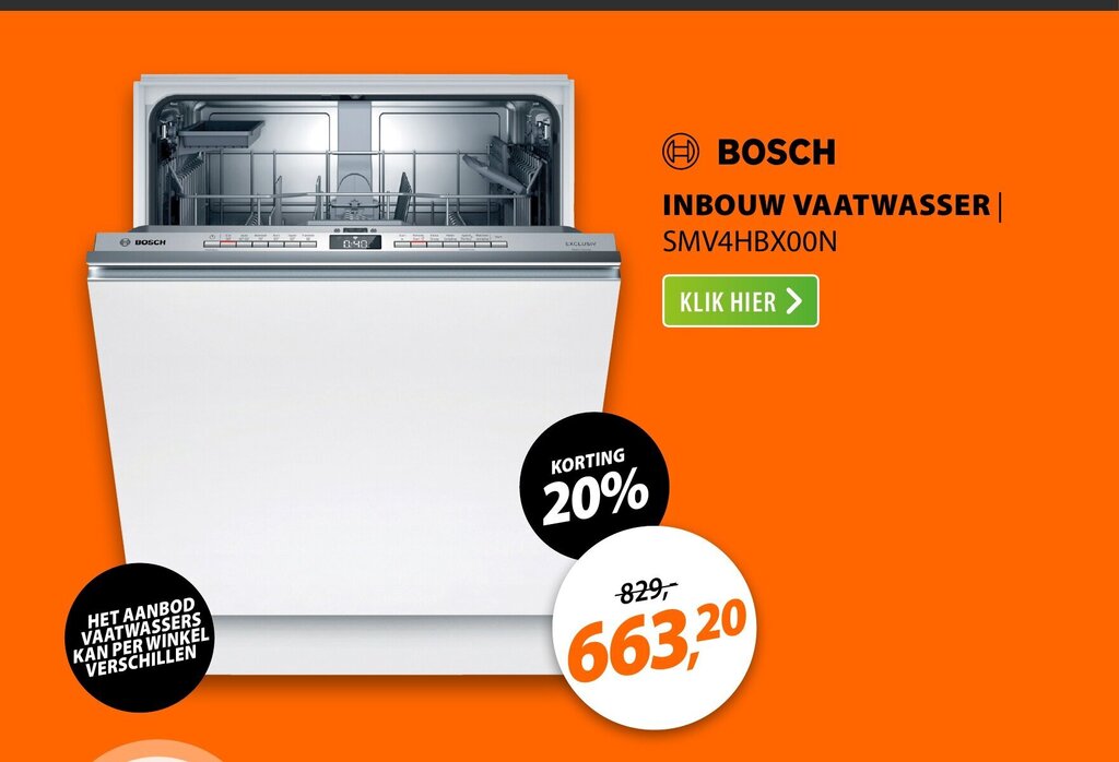 Bosch Inbouw Vaatwasser Smv Hbx On Aanbieding Bij Expert