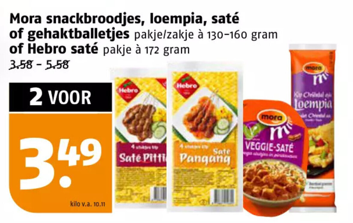 Mora Snackbroodjes Loempia Sat Of Gehaktballetjes Pakje Zakje