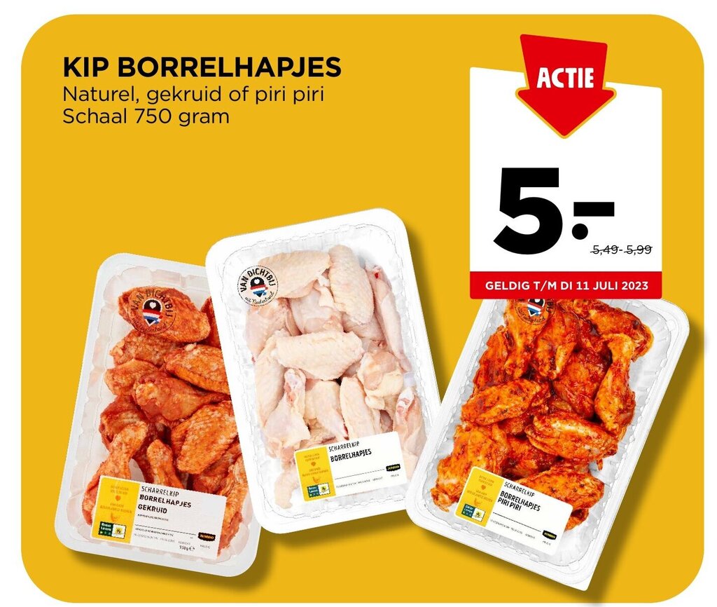 Kip Borrelhapjes Naturel Gekruid Of Piri Piri Schaal Gram