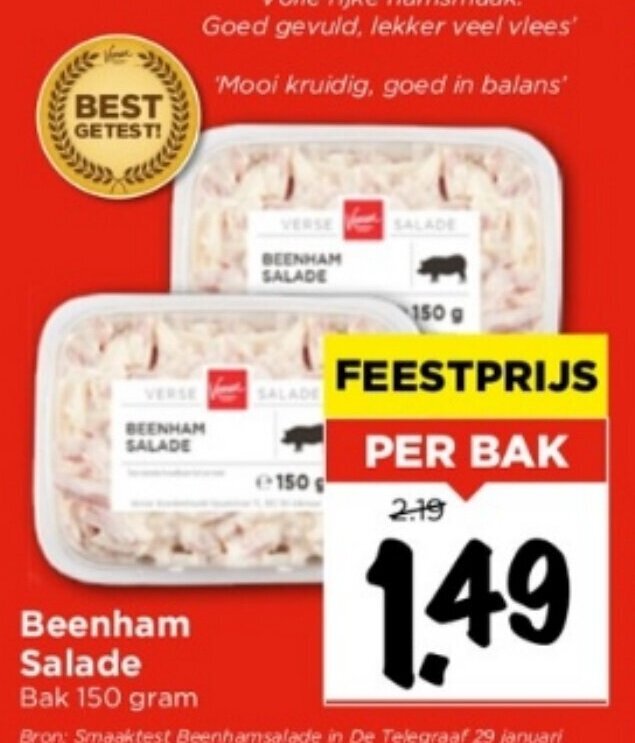 Beenham Salade Aanbieding Bij Vomar