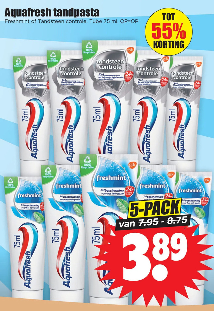 Aquafresh Tandpasta Aanbieding Bij Dirk