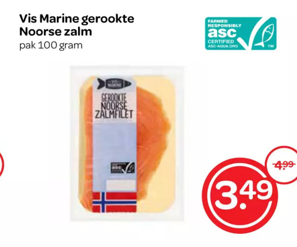 Vis Marine Gerookte Noorse Zalm Pak 100 Gram Aanbieding Bij Spar