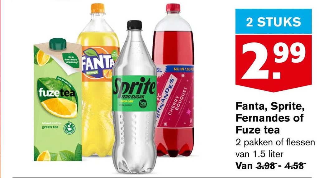 Fanta Sprite Fernandes Of Fuze Tea Aanbieding Bij Hoogvliet