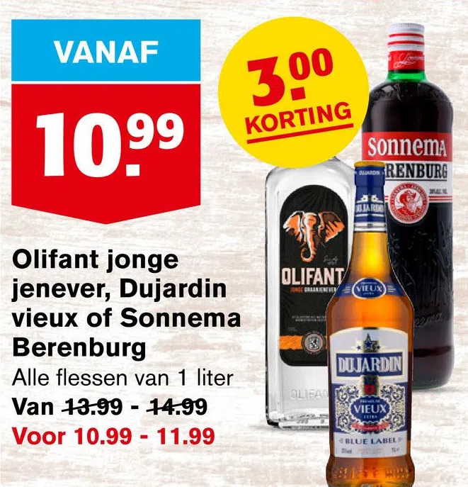 Olifant Jonge Jenever Dujardin Vieux Of Sonnema Berenburg Aanbieding