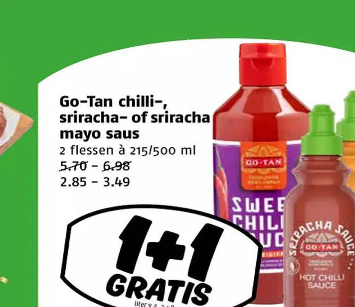 Go Tan Chilli Sriracha Of Sriracha Mayo Saus Aanbieding Bij Poiesz