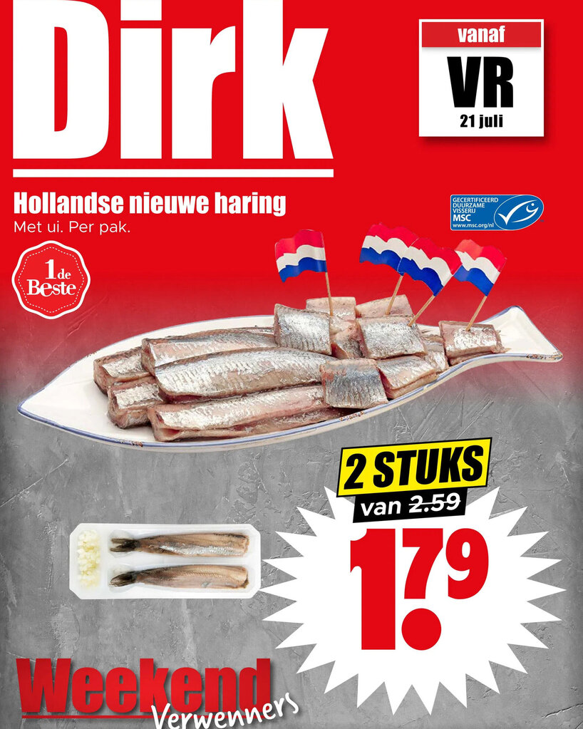 Hollandse Nieuwe Haring 2 STUKS Aanbieding Bij Dirk