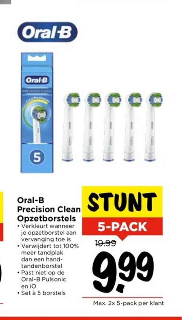 Oral B Precision Clean Opzetborstels Aanbieding Bij Vomar Voordeelmarkt