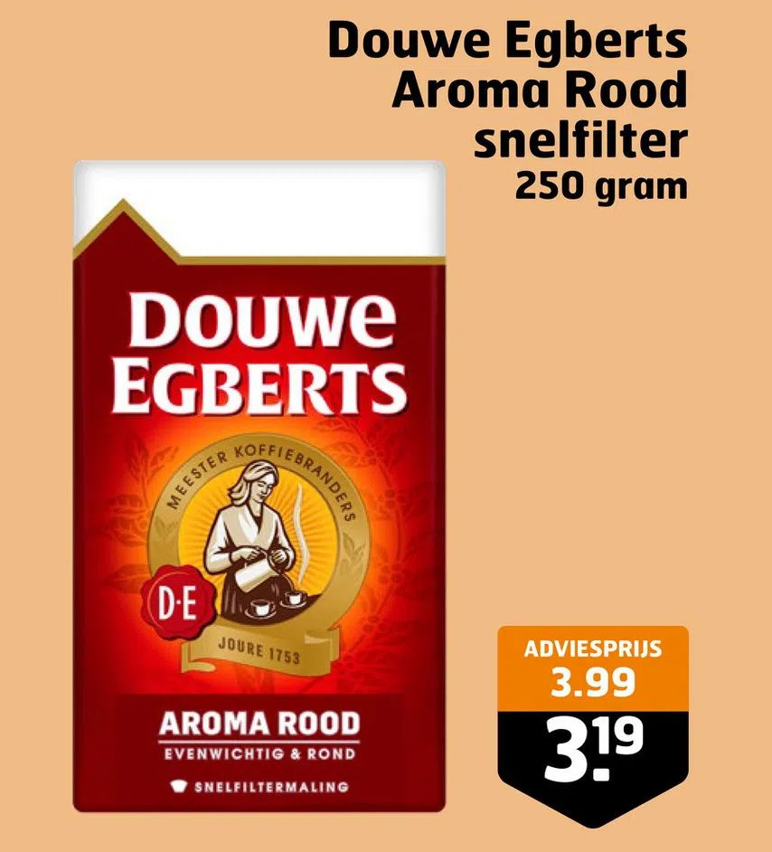 Douwe Egberts Aroma Rood Snelfilter Aanbieding Bij Trekpleister