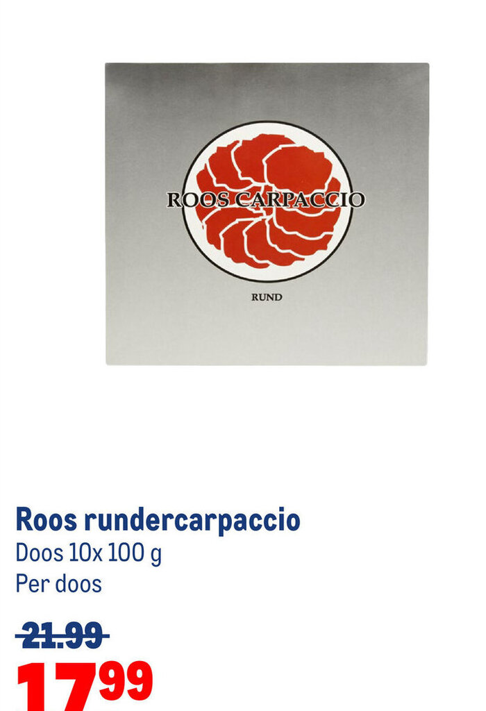 Roos Rundercarpaccio Doos 10x 100 G Aanbieding Bij Makro