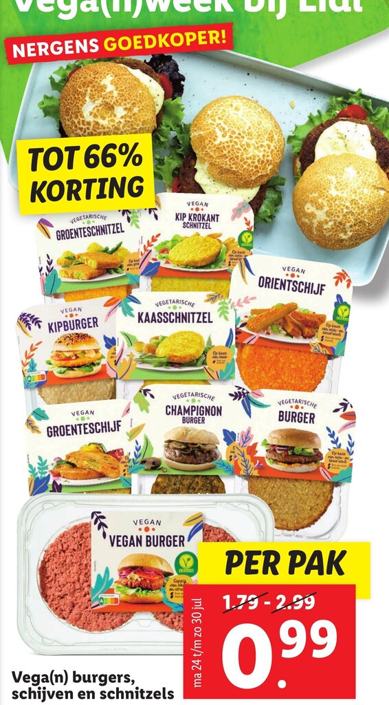 Vega N Burgers Schijven En Schnitzels Aanbieding Bij Lidl