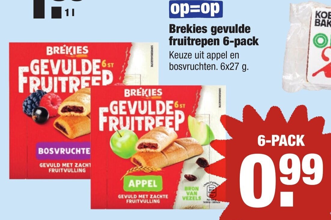 Brekies Gevulde Fruitrepen 6 Pack Aanbieding Bij ALDI