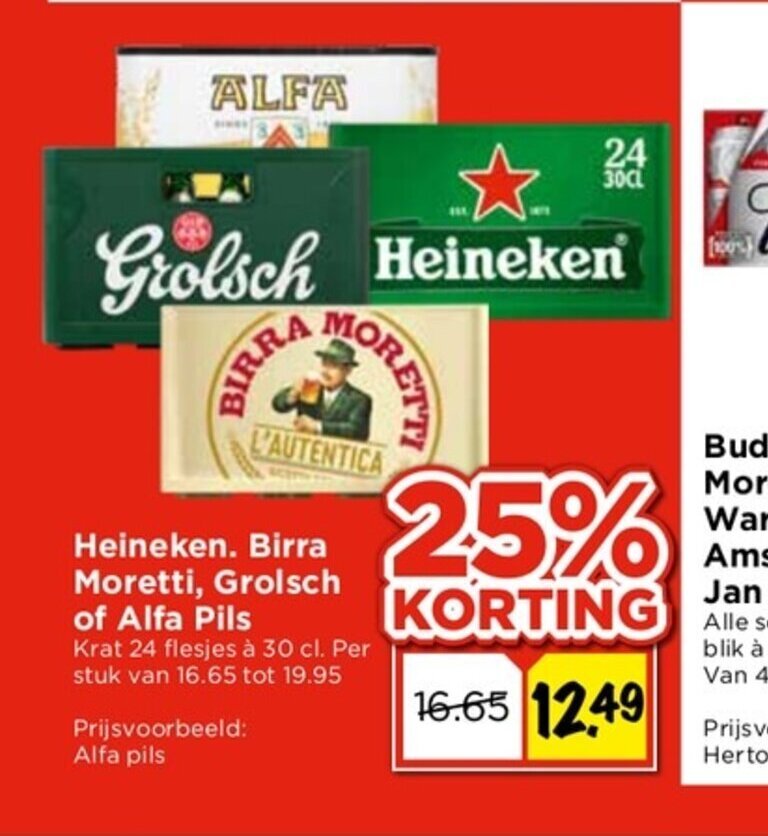 Heineken Birra Moretti Grolsch Of Alfa Pils Aanbieding Bij Vomar