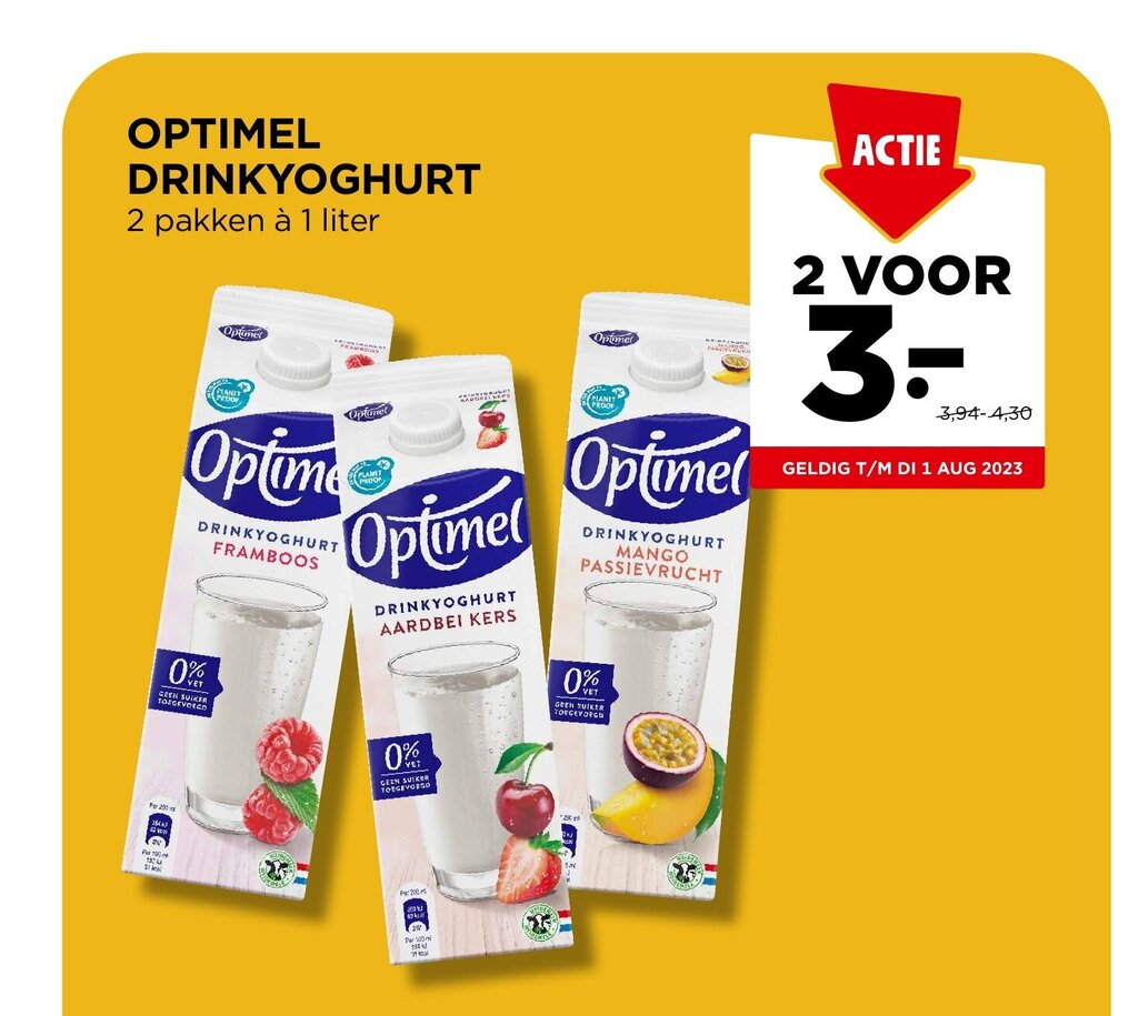 Optimel Drinkyoghurt Pakken Liter Aanbieding Bij Jumbo