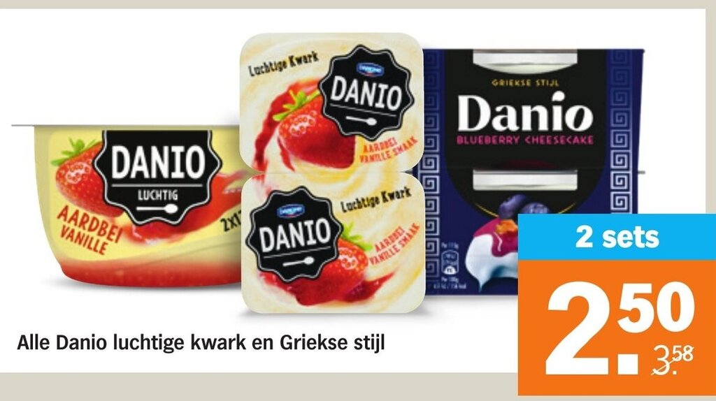 Alle Danio Luchtige Kwark En Griekse Stijl 2 Sets Aanbieding Bij Albert