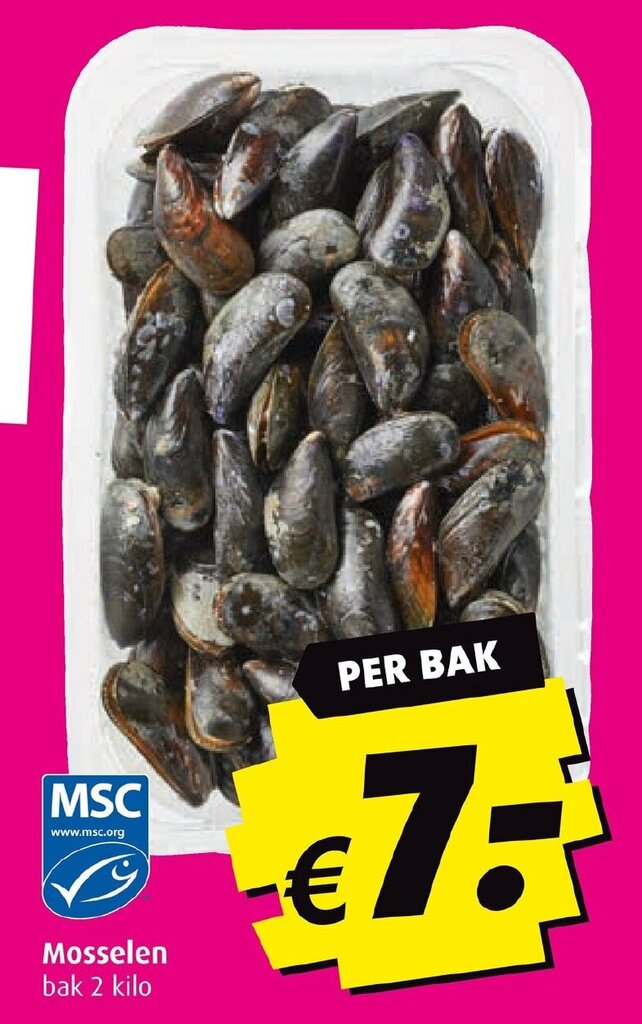 Mosselen Bak 2 Kilo Aanbieding Bij Boni