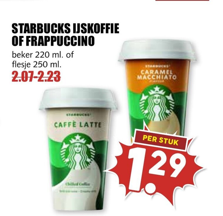 Starbucks Ijskoffie Of Frappuccino Beker Ml Of Flesje Ml