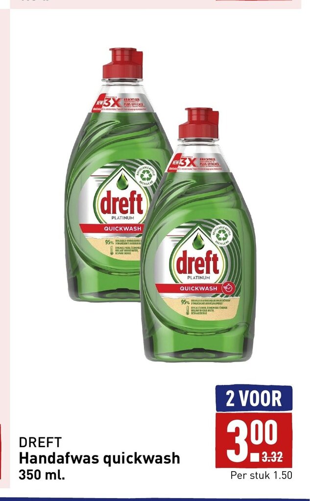 DREFT Handafwas Quickwash 350 Ml Aanbieding Bij ALDI