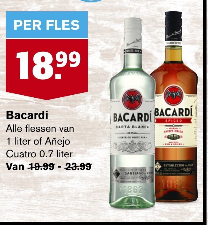 Bacardi Alle Flessen Van Liter Of A Ejo Cuatro Liter Aanbieding