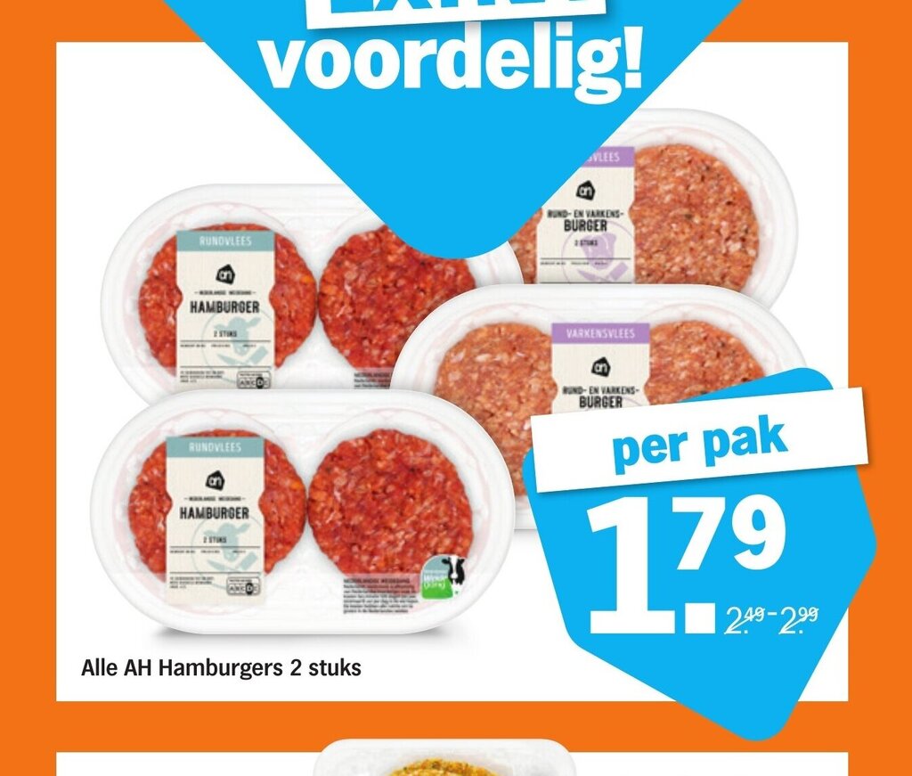 Alle AH Hamburgers 2 Stuks Aanbieding Bij Albert Heijn