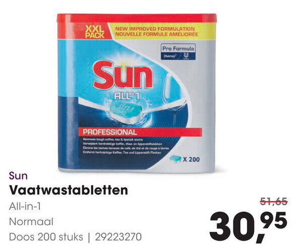 Sun Vaatwastabletten Doos 200 Stuks 29223270 Aanbieding Bij HANOS