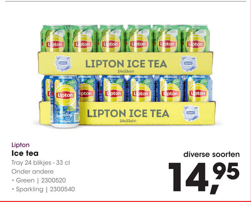 Lipton Ice Tea Tray 24 Blikjes 33 Cl Aanbieding Bij HANOS