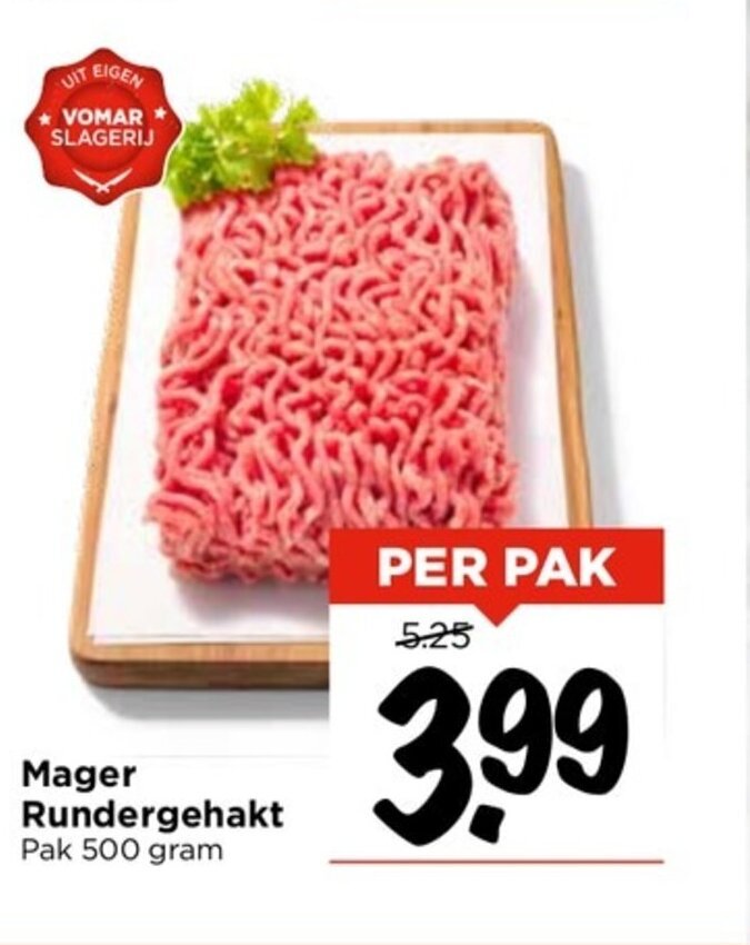 Mager Rundergehakt Pak Gram Aanbieding Bij Vomar