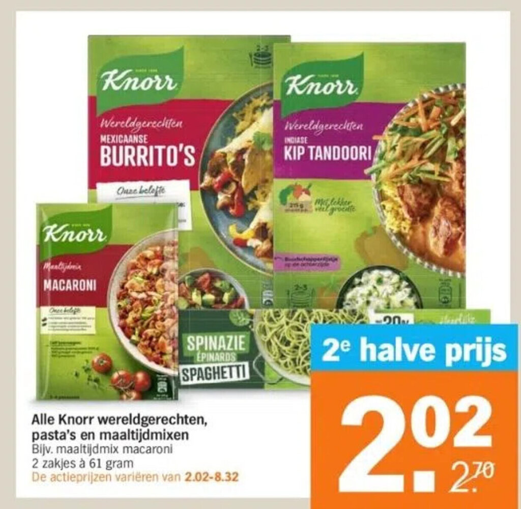 Alle Knorr Wereldgerechten Pasta S En Maaltijdmixen Aanbieding Bij