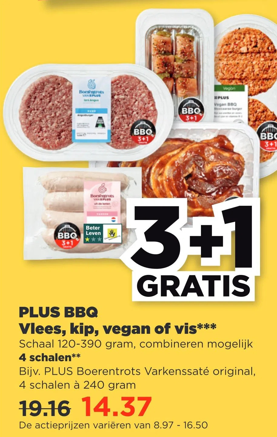 Plus Bbq Vlees Kip Vegan Of Vis Aanbieding Bij Plus