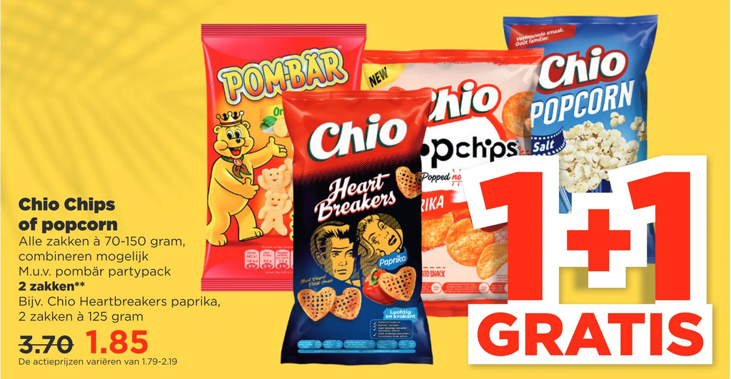 Chio Chips Of Popcorn Aanbieding Bij PLUS