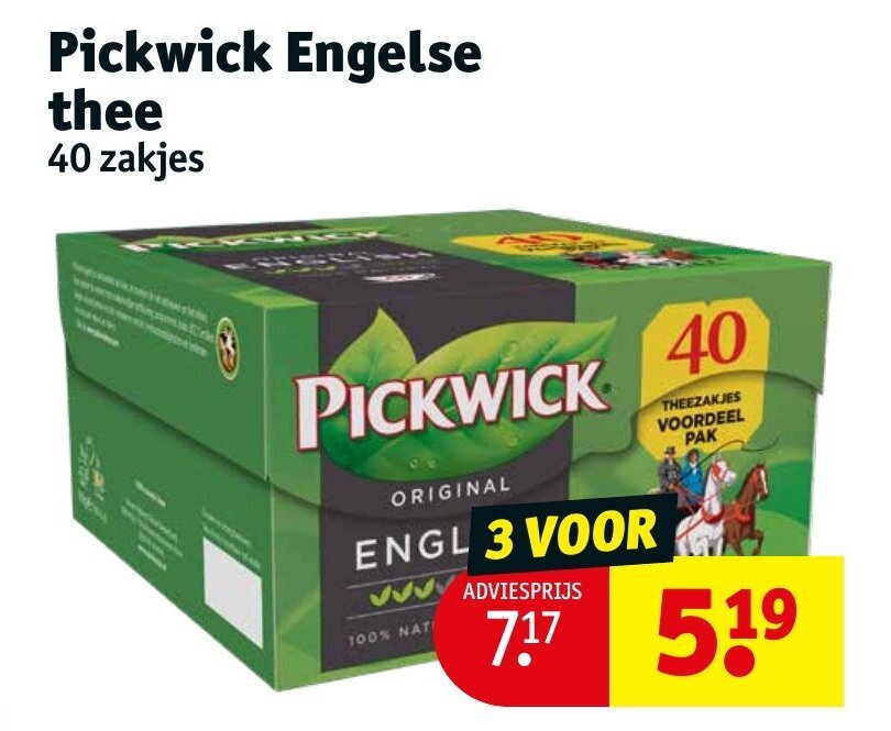 Pickwick Engelse Thee 40 Zakjes Aanbieding Bij Kruidvat