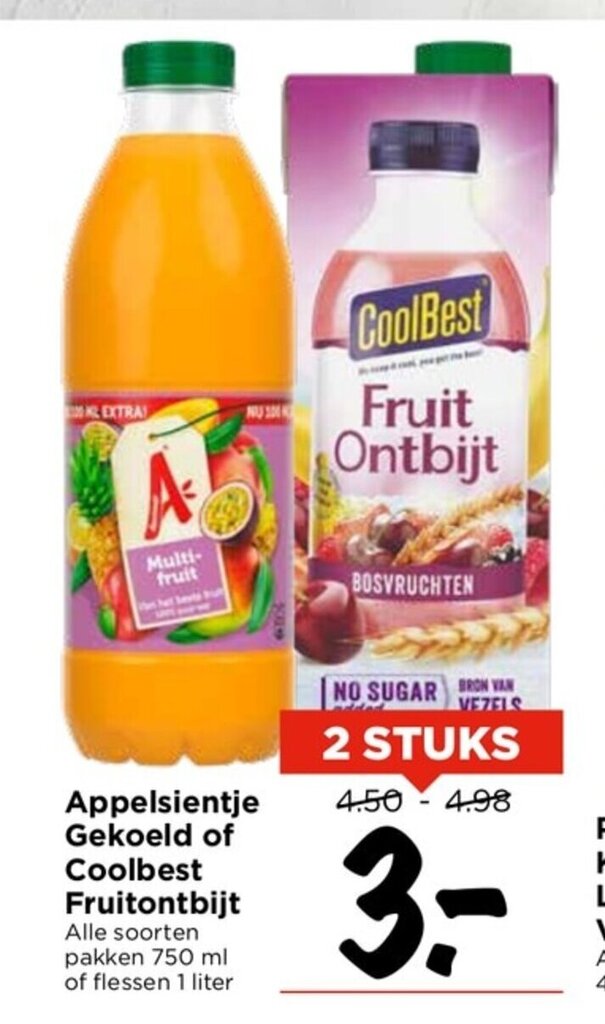 Appelsientje Gekoeld Of Coolbest Fruitontbijt Alle Soorten Pakken 750