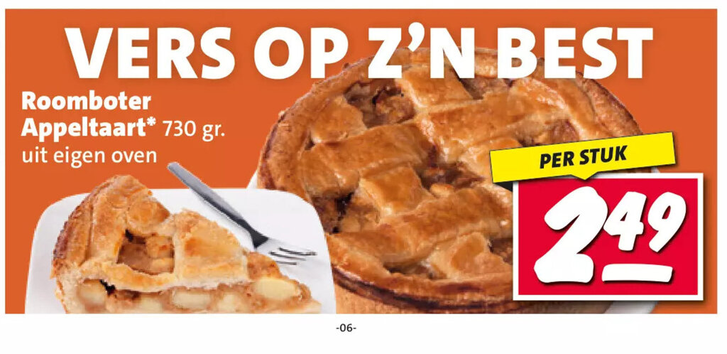 Roomboter Appeltaart 730 Gr Uit Eigen Oven Aanbieding Bij Nettorama