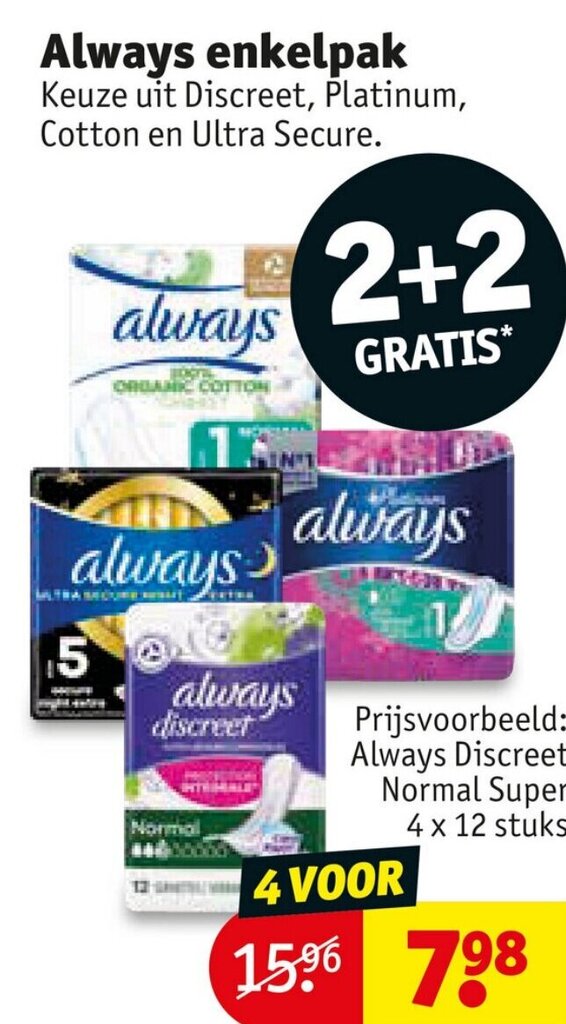 Always Enkelpak Aanbieding Bij Kruidvat