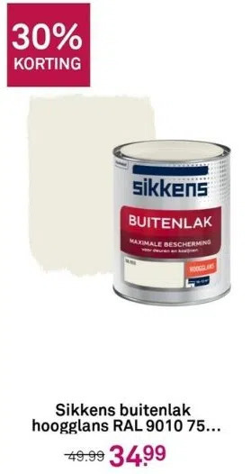 Sikkens Buitenlak Hoogglans Ral 9010 750 Ml Aanbieding Bij Karwei