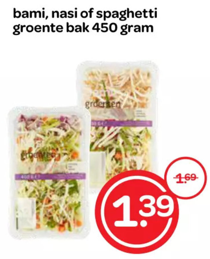 Bami Nasi Of Spaghetti Groente Bak Gram Aanbieding Bij Spar