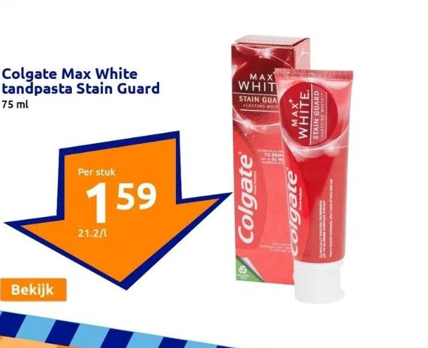 Colgate Max White Tandpasta Stain Guard Aanbieding Bij Action