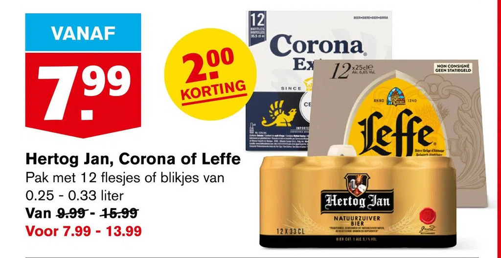 Hertog Jan Corona Of Leffe Aanbieding Bij Hoogvliet