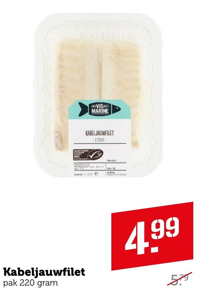 Kabeljauwfilet Pak Gram Aanbieding Bij Coop