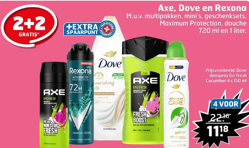 Axe Dove En Rexona 2 2 GRATIS Aanbieding Bij Trekpleister