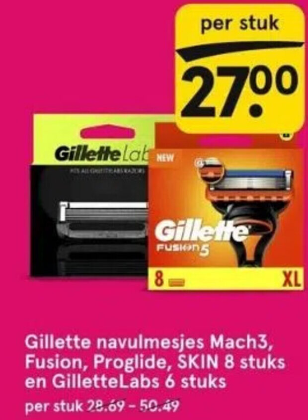 Gillette Navulmesjes Mach Fusion Proglide Skin Stuks En