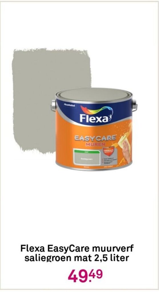 Flexa EasyCare Muurverf Saliegroen Mat 2 5 Liter Aanbieding Bij Karwei